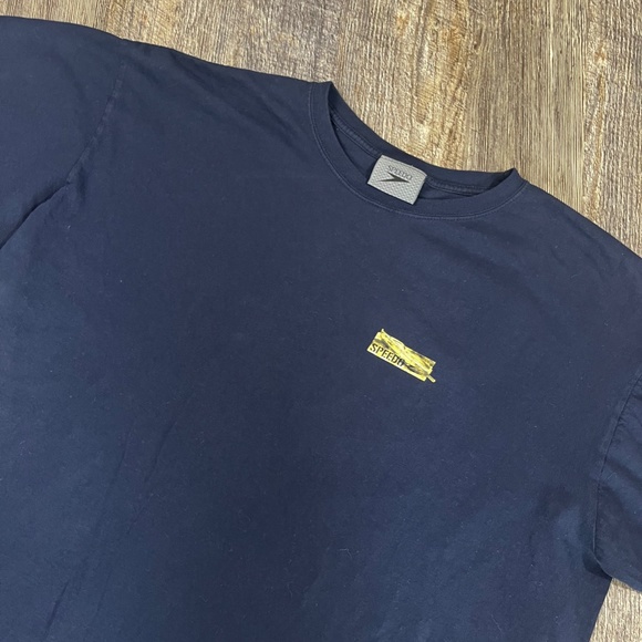 Vintage SPEEDO Shirt Size XL/XXL Blue Y2K Beach Summer Tee Sport Ocean - Picture 5 of 5